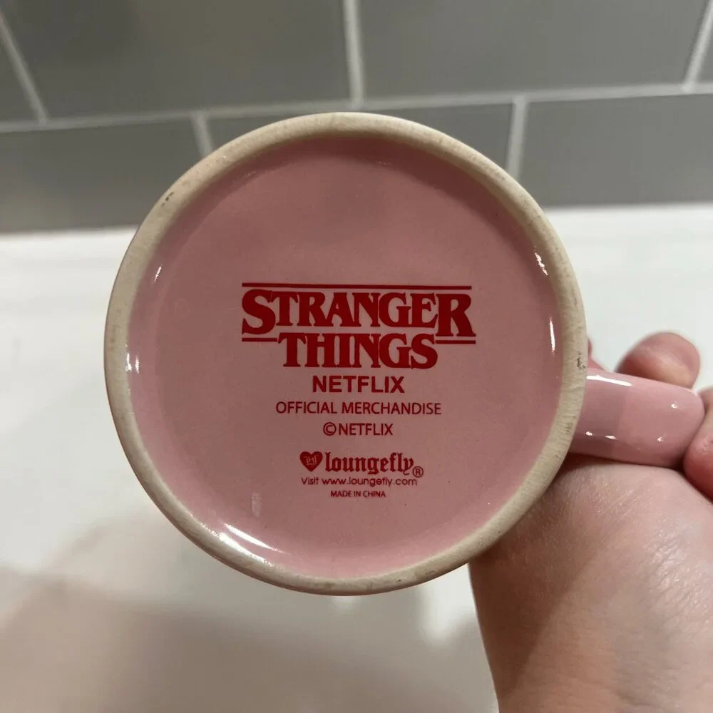 Stranger Things Netflix Official Loungefly 'Never Forget' Barb Coffee Mug Pink - Picture 4 of 4